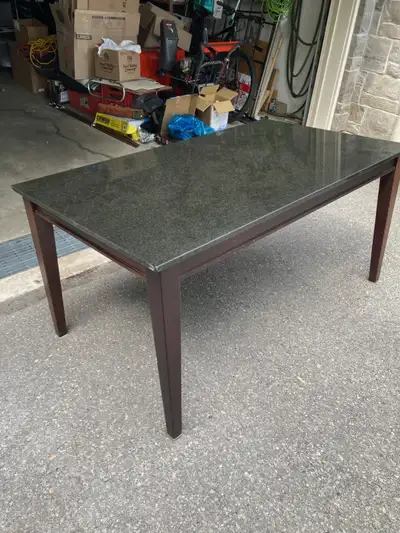 Granite Top Dining Room Table with Solid Wood Legs, View more