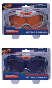 NEW Nerf Elite Battle Goggles 2 pack ORANGE BLUE eye protection