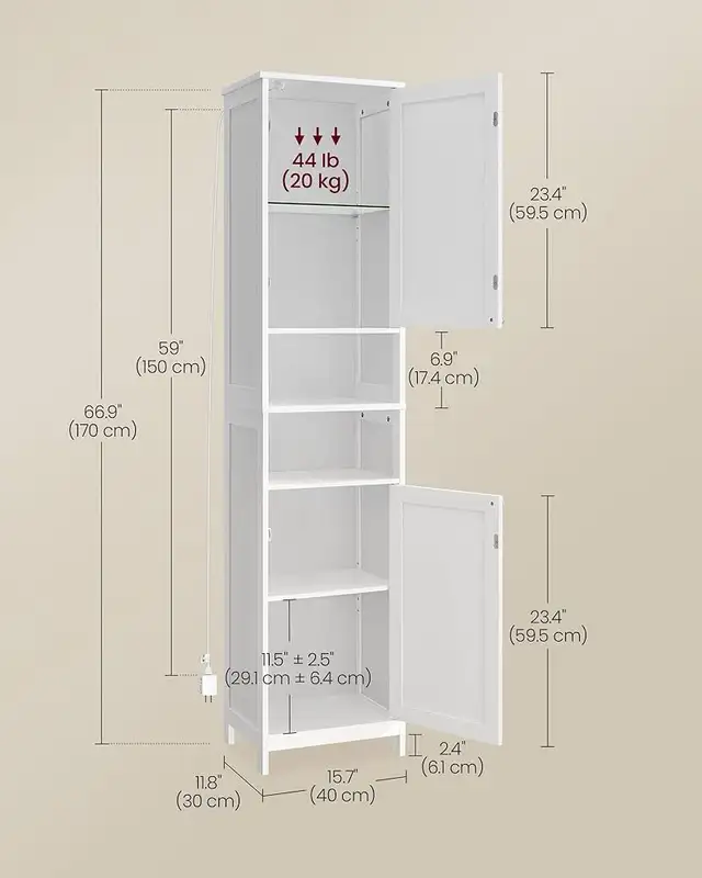 Larger Tall Bathroom Cabinet with Lights, Slim Bathroom in Bathwares in Markham / York Region - Image 6