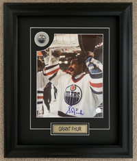 Grant Fuhr Edmonton Oilers Photo Framed Autographed