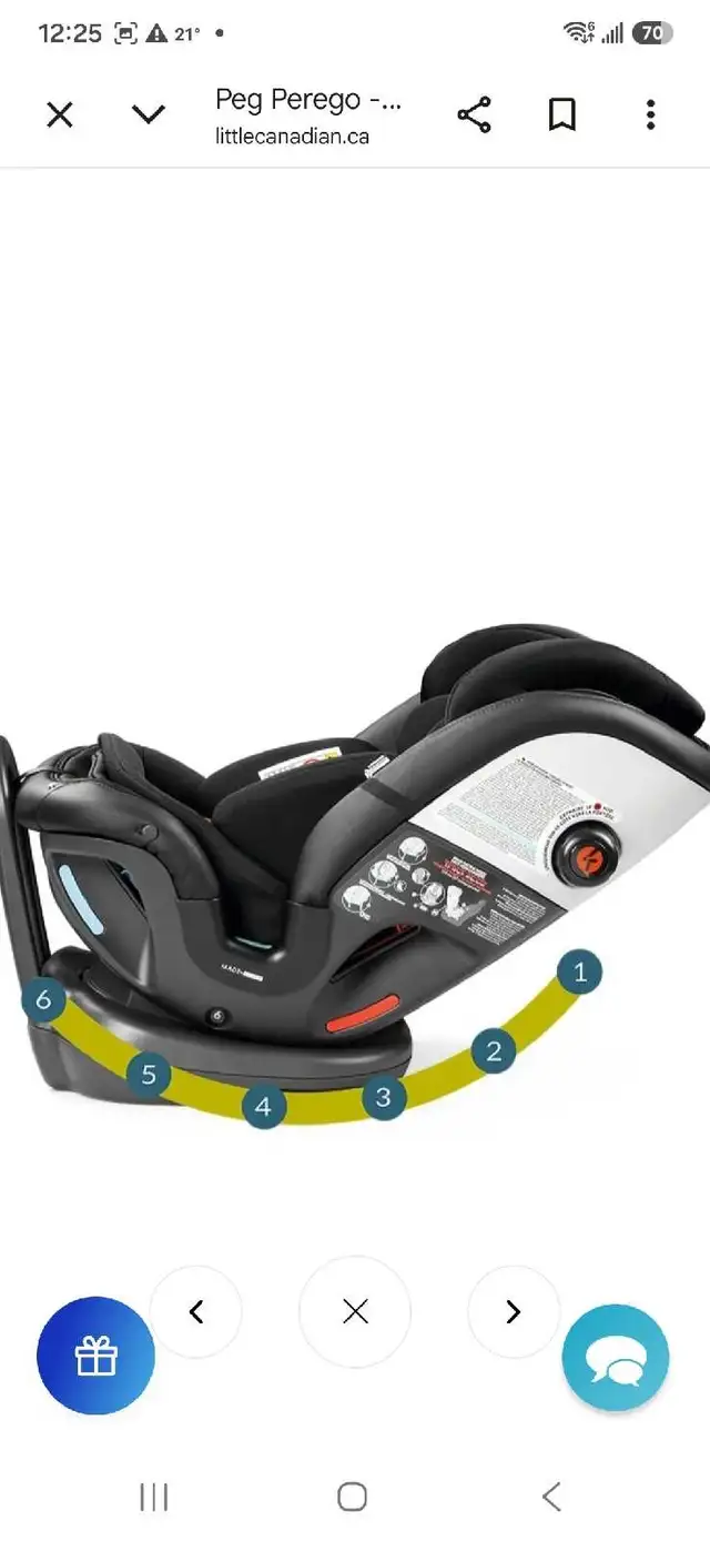 Peg-Perego Child Car Seat With Base in Strollers, Carriers & Car Seats in Edmonton - Image 3