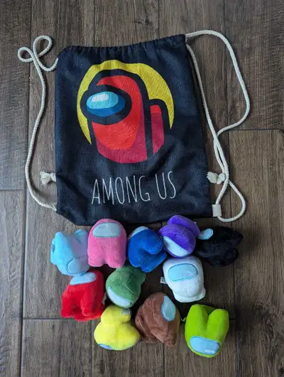 Among Us Plushies with Bag