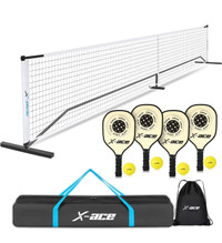 X-ACE Regulation Pickleball Set with Net | 4 Paddles | 4 Outdoor