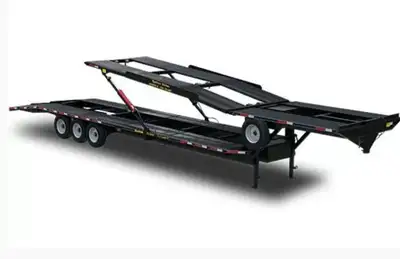 2013 Kaufman 4 car ez load trailer. New 17.5 rubber. All lights work. Not sure about the top winch....