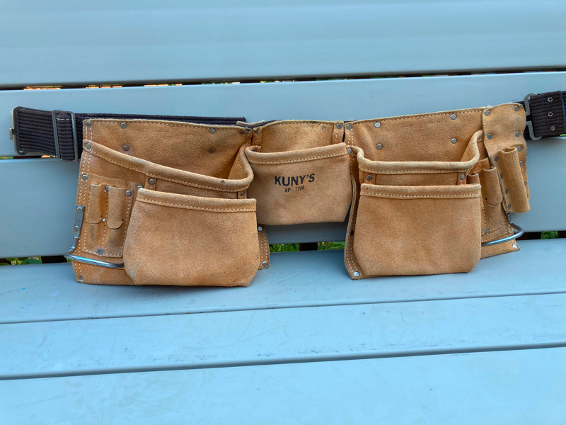 Kuny's Carpenter's Tool Belt Leather Beige 6 Pockets Hand Tools