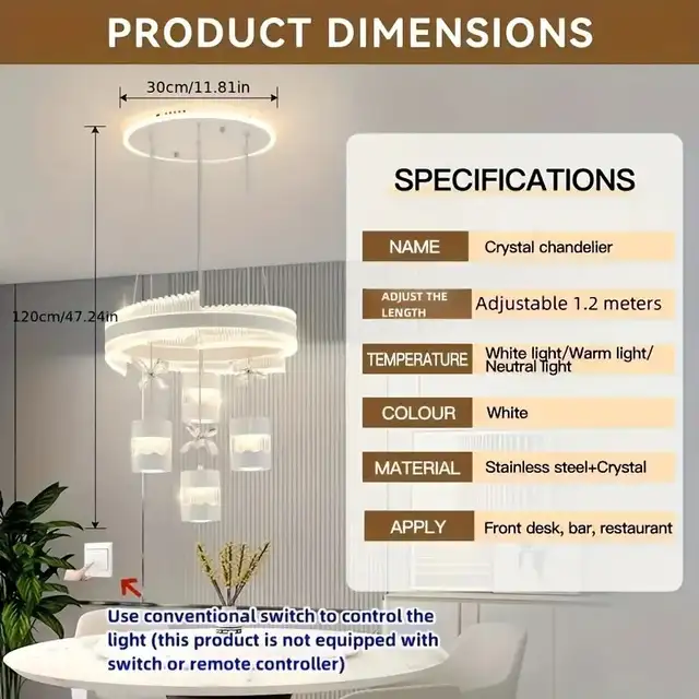 Modern LED Chandelier with Color-Changing Functionality (Golden) in Indoor Lighting & Fans in Kitchener / Waterloo - Image 4