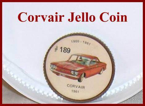Jello Coin  Corvair  #189 Premium from the 60's in Arts & Collectibles in Belleville