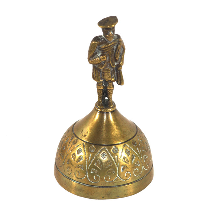 Ornate Brass Bell with European Subject Handle in Arts & Collectibles in St. Albert