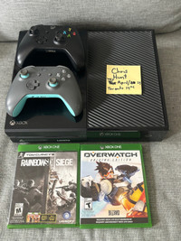 Xbox one two controllers two games missing power cords tested 
