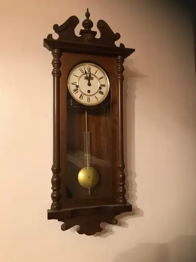 Rensie Wall Clock, Westminster Chime, with Key and Pendulum, Made in Germany Height 31" Width 12" De...
