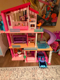 Barbie Dreamhouse + KidKraft kitchen + KidKraft Sweet Savannah