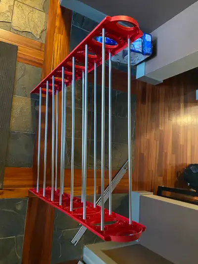 Bright red shoe rack brand new mint condition, View more