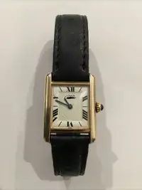 1990s Cartier Tank Watch With Deployment Bracelet Auth & Fully