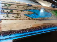 Custom horse epoxy bar table 