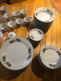 Set of Porcelain Christmas dishes