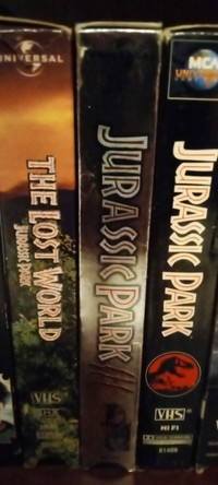 All three Jurassic park films vhs