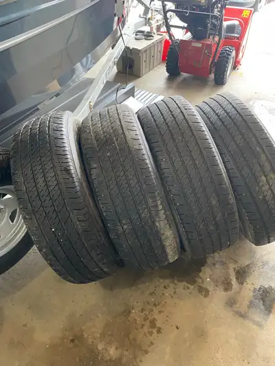 P255/70R17 Bridgestone , 50 percent tire life left. One tire had a nail, been fixed. All four are in...