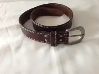 Roots Leather Belt Stitched Edge Ladies excellent condition belt