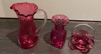 Cranberry Glass Set - Perfect Condition