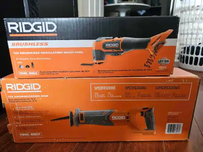 Selling two brand new, never used RIDGID 18V cordless tools, still in original boxes: Brushless Osci...