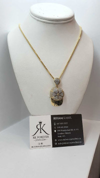 10k yellow gold chain with pendant 
