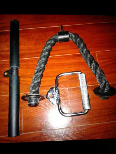 Three cable machine attachments for sale or swap , View more