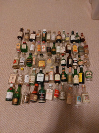 Vintage 1970s mini liquor bottles 