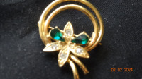 3  smaller quality pins, brooches, real pearl, flower,  L Razza