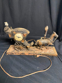 United Horse Drawn Carriage Mantle Clock