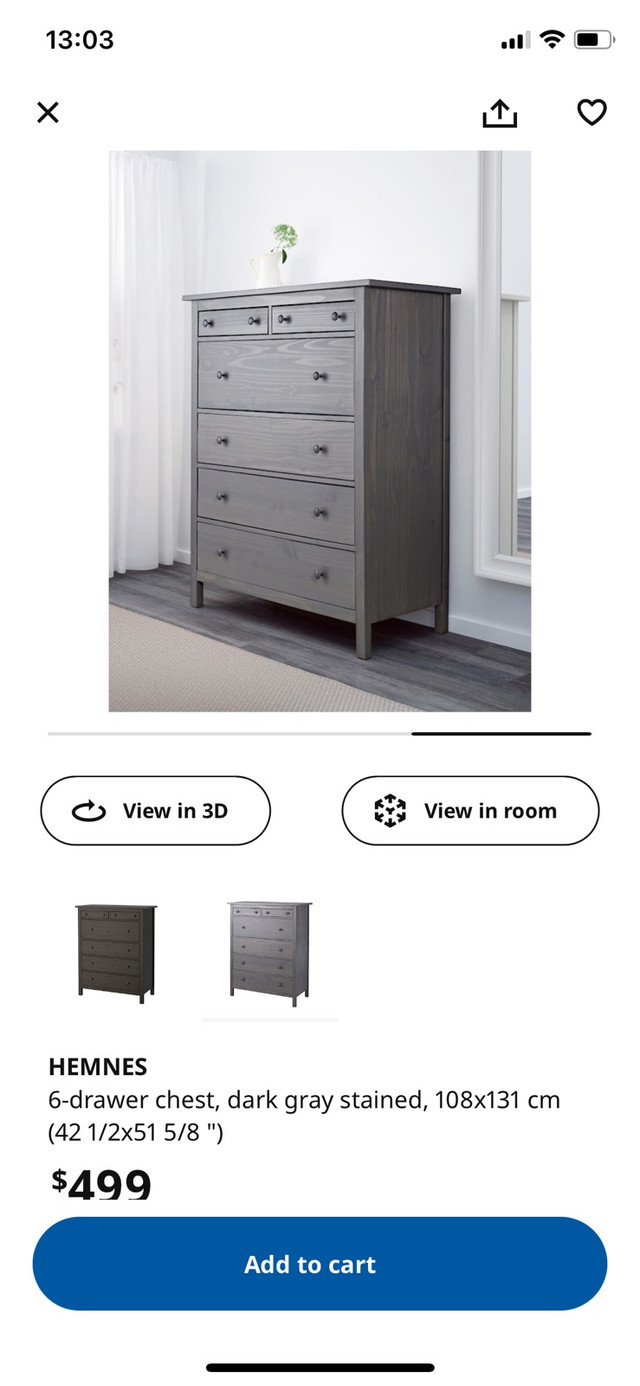 IKEA 6 drawers chest in Dressers & Wardrobes in City of Toronto - Image 3