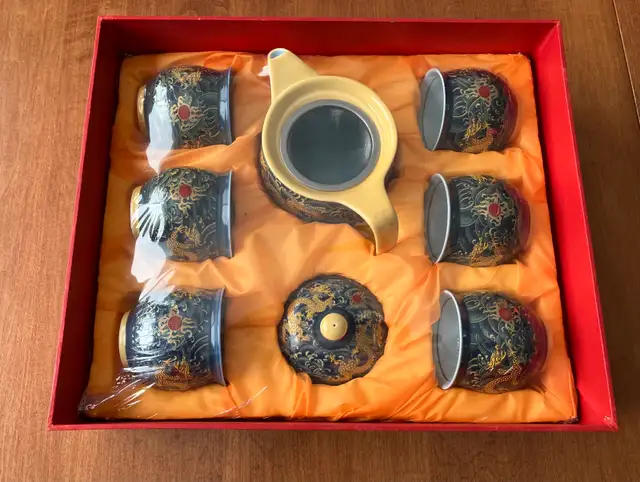Brand New Jing Pin Tao Ci Chinese Tea Set with Teapot and 6 Cups62864746005890121
