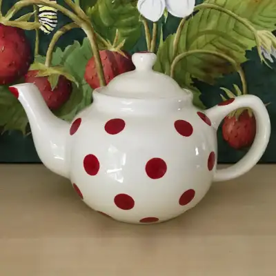 Rosanna Ceramic Red Polka Dot Teapot, View more