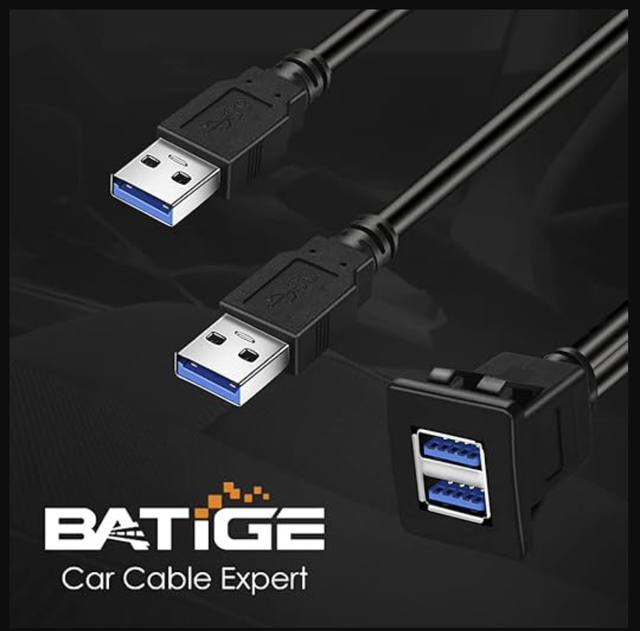 BATIGE Dual Ports Square USB 3.0 Panel Flush Mount Extension Cab in ATV Parts, Trailers & Accessories in City of Toronto - Image 9