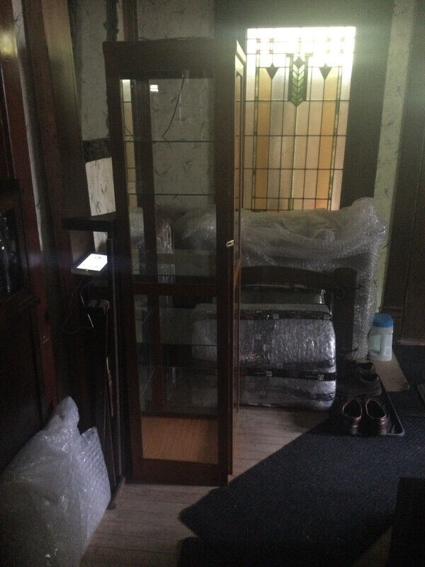 Vintage Danish Teak Display Cabinet, Mirror Panel, Inner Light in Hutches & Display Cabinets in Edmonton - Image 3