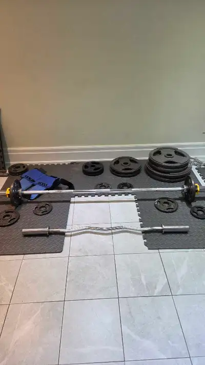 I have an assortment of Olympic plates and bars for sale. Also have Olympic adjustable dumbells.