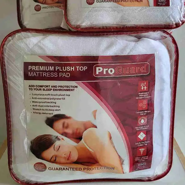 King Bed Mattress Protector & 2 King Pillow Protectors in Bedding in Gatineau - Image 2