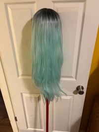 Wig - turquoise w/dark roots
