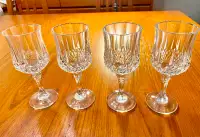 4 CRISTAL D'ARQUES Wine Goblets