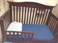 3 in 1 crib with mattress and sheets - $200 OBO
