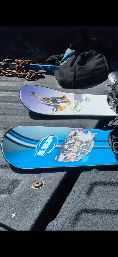 Two used snowboards no boots 140.00, View more