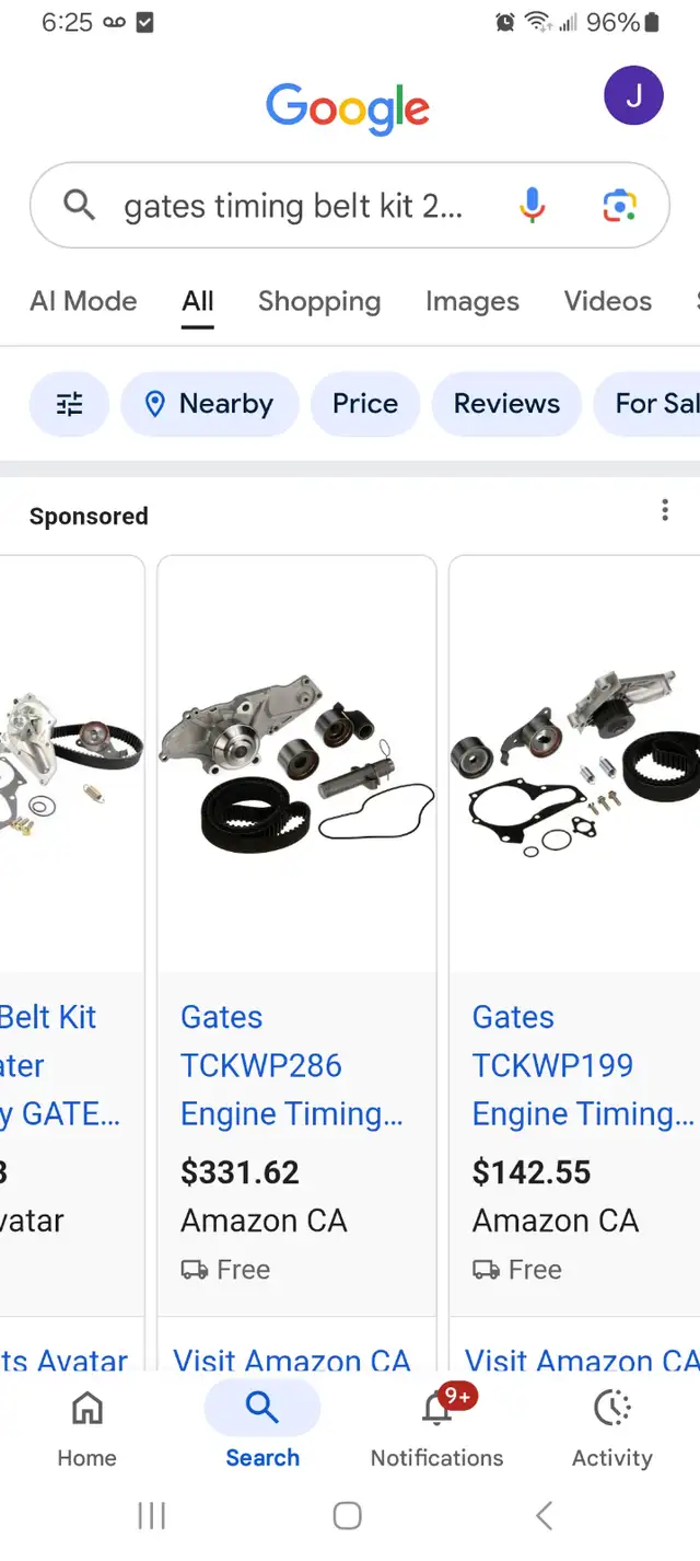 Gates Timing belt water pump kit part #tckwp86 for sale in Engine & Engine Parts in City of Halifax - Image 3