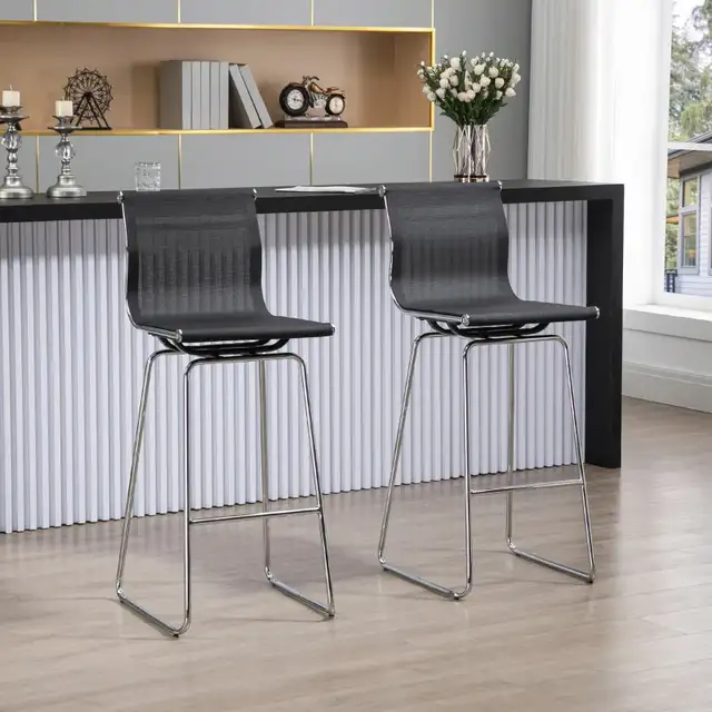 DUO Bar Stool Pub Chair Dining Stool w/ Backrest Steel Legs in Chairs & Recliners in Markham / York Region - Image 9