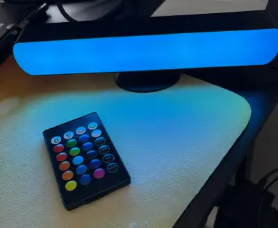 RGB LED Desk Lamp with Remote – USB Ambient Light, View more