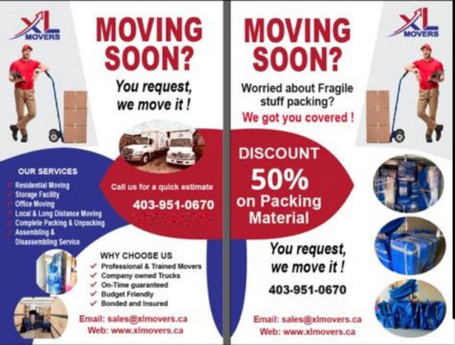 XL Moving & Storage Calgary! Services Starting As Low As $85/Hr in Moving & Storage in Calgary - Image 3