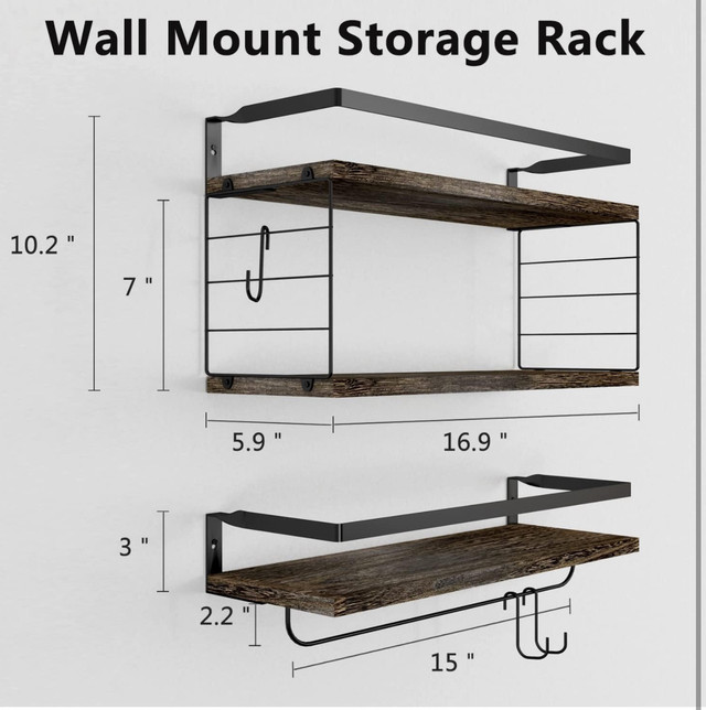 Floating Shelves Wall Mounted, Bathroom Shelves with Towel Bar in Home Décor & Accents in Kitchener / Waterloo - Image 2