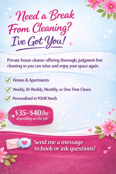 need a break from cleaning ? , View more