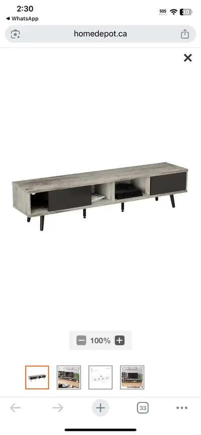 Bestier 70 inch Gray and Black TV Stand for TVs up to 75", View more