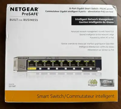 Upgrade my network to Unifi 2.5G POE Switches. Used like New Netgear GS108T ProSAFE POE/AC powered 8...