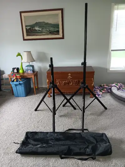 Used for a week in home and has just sat in the bag for 6 years in storage. Goes from about 42"-72"...