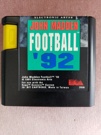 Sega Genesis John Madden Football 92 game cartridge